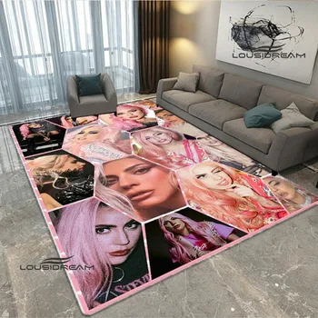 Žvaigždė Lady-Gaga spausdinti kilimų kambarį miegamajame kiliminė danga, balkonas, vonios kambarys, neslidžia durų kilimėlis fotografijos rekvizitai gimtadienio dovana
