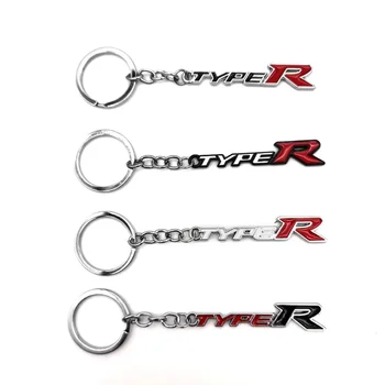 3D Metalų Rūšis R Logotipas paketų prižiūrėtojų raktinę Keychain Automobilio Raktų Grandinės Žiedas Turėtojas Honda TIPO Lenktynių Civic CRV HRV Miesto Sutarimu Priedai