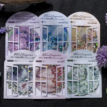 5 vnt./daug Lipdukų Meno blizga gėlių planetos apvalkalo plikomis rankomis knygą medžiagos, dekoratyviniai lipdukai stilius 6