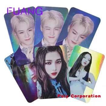 Custom Gamyklos Didmeninės prekybos Aukštos kokybės Užsakymą dantan dvipusis spalvotas atvirukas kpop holografinis Kpop photocards Lomo Kortelės