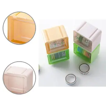 Mini Skaidrus, Matomas Desktop Multi Washi Izoliacine Juosta Balionėlis Plastiko Juostos Saugojimo Dėžės Universalus Bendrabučio