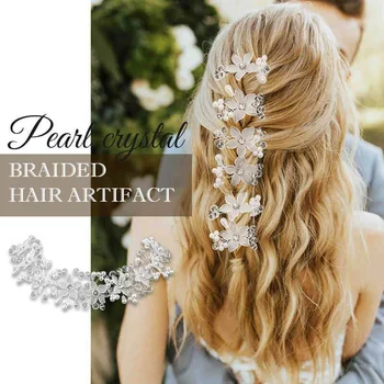 Crystal 9 Gėlės Pintų Plaukų Juostos Vestuvių Gėlių HairBand dėl Nuotakos ir Pamergės d88