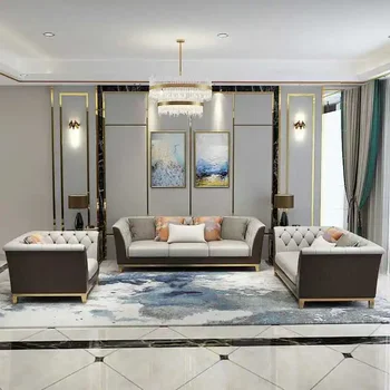 Šviesos sofa post-modernus gyvenamasis kambarys sofos kampe mažas butas, sofa-bendras šviesos prabangūs baldai