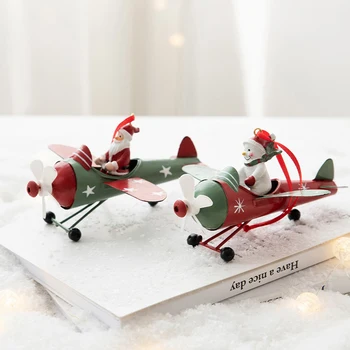 1pc Retro Geležies Kalėdų Pakabukas Antikos Stiliaus Santa Claus Lėktuvo Kalėdų Eglutės Kabinti Dekoravimas Ornamentais Šaliai Dekoro