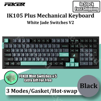 FEKER Mechaninė Klaviatūra IK105 Plus Pro Belaidžio 3 Rūšių Bluetooth 2.4 G RGB Tarpiklis Hotswap Lubed Jungikliai PBT Dye Sub Keycaps