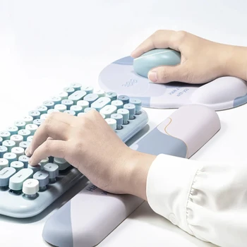Silikono Pelės kilimėlis Su Klaviatūra Riešo Poilsio Nustatyti Neslidžios Ergonomiškos Rankų Paramą Pelės Kilimėlis 3D Kilimėlis Žaidimų Nešiojamas Biuro Darbo