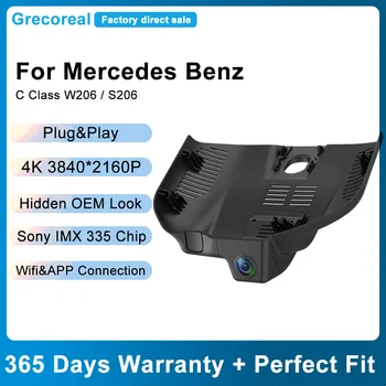 Grecoreal Brūkšnys Cam Wifi 4K Dashcam Mercedes Benz C Klasė W206 2022 2023 C43 AMG C63 OEM Automobilių DVR Priekiniai Galiniai Dvigubas Brūkšnys Fotoaparatas