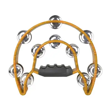 Kompaktiškas Muzikos Tamburinas Dvigubai Half Moon Dizaino ABS Handbell Mušamieji Tamborine Būgnas