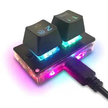 Programuojama Klaviatūra RGB LED Klaviatūra, 2-Mygtuką Kopijuoti Ir PasteKeyboard Mini Mechaninė RGB Klaviatūra 2 Raktas, Ergonomiškas Dizainas