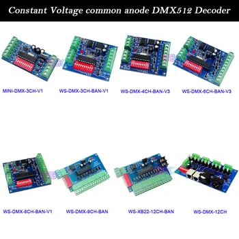 5V (12V 24V RGB RGBW DMX512 Dekoderis 3CH 4CH 6CH 8CH 9CH 12CH Kanalo DMX512 LED Valdiklis Valdybos DMX Dekoderis LED žibintai, lempos
