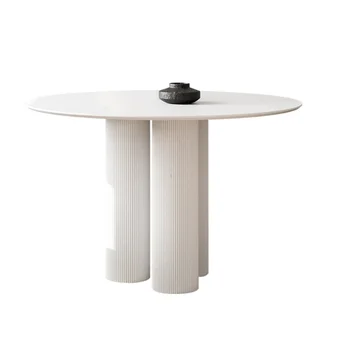 Roko skydelis apskritojo stalo mažų vienetų, paprasta ir vaiskiai balta valgomasis stalas, Šiaurės, šviesos, prabangos aliuminio lydinio įterptųjų