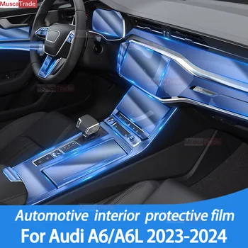 Audi A6 A7 C8 2019-2023 2024 Automobilio Salono Fortepijonas Valdybos apsauginės Plėvelės TPU Skaidri lipnios Dažų Kovos Scratch Taisymas