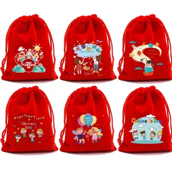 Puikus vaikų Dienos vaikų užkandžių pakuotės audinio maišelis išskirtinį animacinių filmų šalis dovana, saldainiai dovanų saugojimo maži audinio maišelis