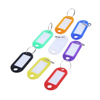 32 x Multi-spalvos Plastiko Raktas Fob ID Žymes Bagažo ID Etiketės su Split Ring paketų prižiūrėtojų raktinę