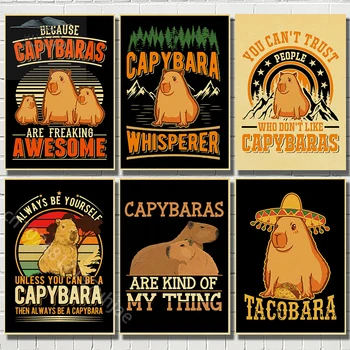 Gyvūnų Capybara Kraftpopieris Animaciją Paveikslėlį Dizaino, Plakato Miegamojo Sienų Lipdukai Kavinė Bendrabutyje Kawaii Kambarys Dekoratyvinis Dažymas