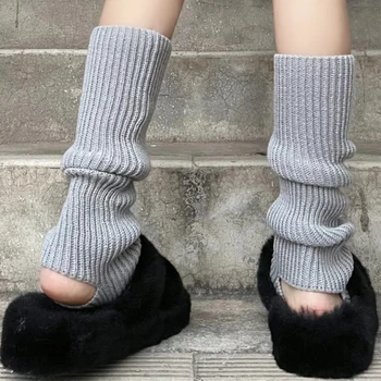 Y2K aukštakulniais Kojinės Tirštėti Moterų Kojų Šildytuvus Žiemą Šiltas Vėjo Akrilo Ilgos Kojinės Ins korėjos Kietas Lolita Sockings