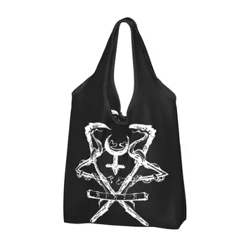 Lorna Kranto Logotipą, Pirkinių Maišeliai, Daugkartinio Naudojimo Bakalėja Tote Bags Didelės Talpos Death Metalo Perdirbimo Krepšiai Skalbti Rankinės