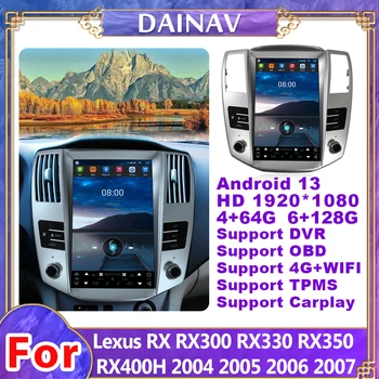 12.1 Colių Android 13 Automobilio Radijo Lexus RX RX300 RX330 RX350 RX400H 2004-2008 Auto Carplay Multimedijos Grotuvą su GPS Navigacija