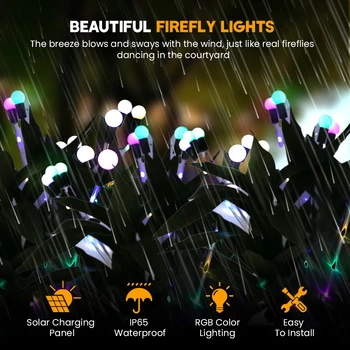 Saulės LED Šviesos Lauko Sodo Puošmena Kraštovaizdžio Žibintai Firefly Vejos Lempos Kiemas, Kiemo Vandeniui Kalėdų Dekoro Lempos