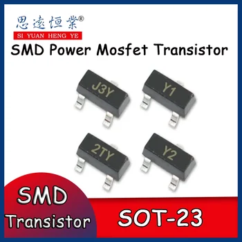 100VNT/Daug SMD Galia Mosfet Tranzistorius TL431A S8050 2N7002 2N3904 2SC1815 BSS138 SOT-23 paketą, PNP, NPN Triode tranzistoriai rinkinys