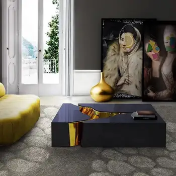 Italijos Šviesos Prabanga Šiuolaikinio Gyvenimo Kambario Asmenybės Sofa-lova, žurnalinis staliukas, Nerūdijančio Plieno Kūrybinio Dizainerio staliukas individualų