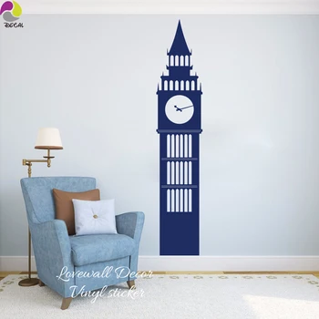 Londono Big Benas Kelionės Orientyrai Siena Lipdukas Gyvenamasis Kambarys, Vaikų Kambarys Jungtinė Karalystė Anglijoje, Big Beno Laikrodis Sienos Lipdukas Vinilo Deocr