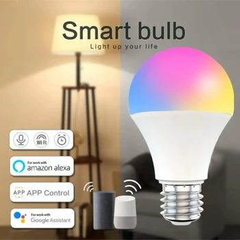 WIFI Smart Lemputes E27 E26 B22 Pritemdomi RGBCW Smart Lemputė 9W Cozylife APP AC85-265V Led Lempos, Valdymo Balsu funkciją 