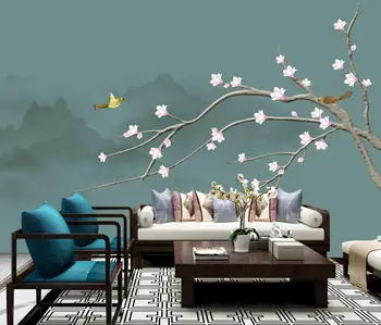 Custommagnolia gėlių ir paukščių kraštovaizdžio Foto Tapetai, 3D Freskos Namų Dekoro Sienos Popieriaus kambarį, iš namų