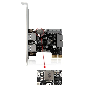 PCIe Adapter PCI-E 1X USB TIPO+USB 19PIN Kasybos Stove Kortelę už BTC Miner