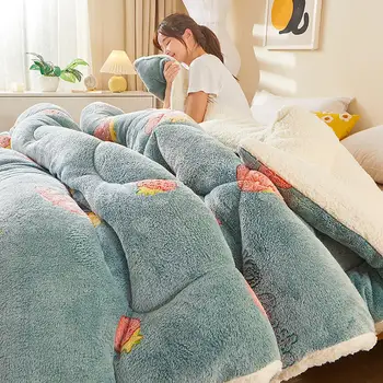 Namų ūkio koralų vilnos antklodė žiemos sutirštės ėriuko vilnos antklodė Studentų bendrabutyje viena dvigulė lova ir Patalynė, antklodė