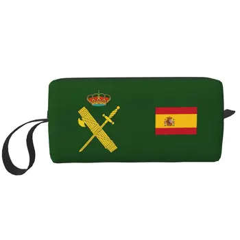 Vėliava Ispanija Plius Emblema Civilinės Gvardijos Didelis Makiažas Maišelį Užtrauktukas Maišelis Kelionės Kosmetinės ispanijos Organizatorius Moterims