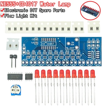 NE555+CD4017 Veikia LED LED Šviesos Srauto Elektroninės Gamybos Suite 