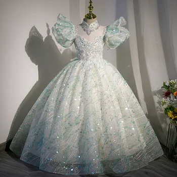 Mergaičių Suknelė Šviesos Prabanga 2023 Naujas Aukštos klasės Princesė Suknelė Gėlių Vaikų Vestuvių Suknelė Hostingas Fortepijono Atlikimo Suknelė