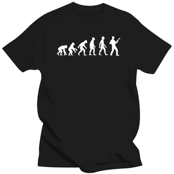 Evoliucija Žmogui Bosinė Gitara Žaidėjas - Vyrai T-Shirt Bosistas Print T Shirt Mens Trumpas Rankovės prielajų Marškinėlius Homme