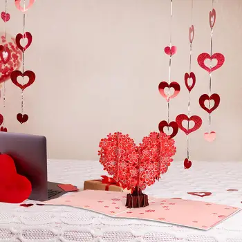 Valentino Dienos Atvirukai Sveikinimai Kortelės Gimtadienio Kortelės 3D Atvirukai Meilės Medis Kortelę Šventė, tėvo Diena Dalyvavimą