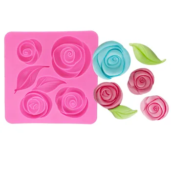 Rožių Gėlių silikono formos minkštas pelėsių tortas dekoravimo priemonės, Lapai šokolado gumpaste pelėsių T1207