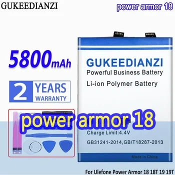 Didelės Talpos GUKEEDIANZI Baterijos energijos šarvai 18 5800mAh Už Ulefone Galia Armor18 18T 19 19T
