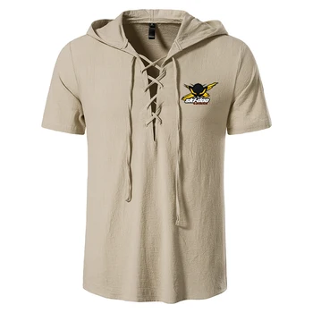 2023 vasaros mados Can-am Logotipu gobtuvu vientisos spalvos trumpomis rankovėmis vyriški baltiniai atsitiktinis V-kaklo raišteliu dizaino marškinėliai