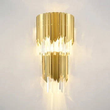 Šiuolaikinės Kristalų Led Siena Šviesos Šviesulys Aukso Koridoriaus Sconce Kūrybinis Dizainas Patalpų Apšvietimas Namuose Miegamojo Lovos Sieniniai Šviestuvai