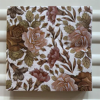 Dekupažas popierinės servetėlės amatų vienkartiniai popieriaus elegantiškas nosinės dekoruoti vestuvių audinių lentelė derliaus rankšluostį valgiaraščių 20
