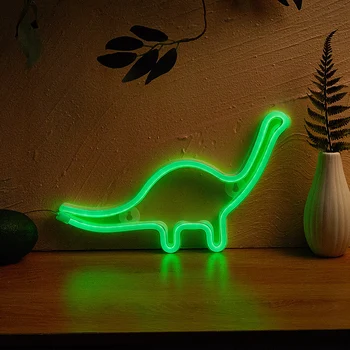 Chi-pirkti Dinozaurų LED Neonas pasirašyti USB Powered Arba Akumuliatoriaus Energijos Tiekimo Neon Požymiai Naktį Šviesos, Miegamojo Kambarį Dekoro Lempos Sig