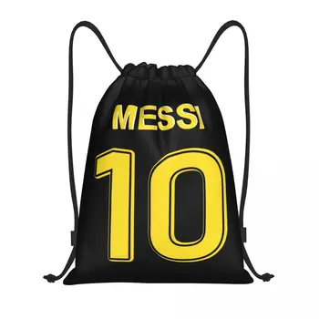 Geltona Messis 10 Futbolo Raišteliu Krepšiai Moterims, Vyrams, Sulankstomas Sporto Salė Sporto Sackpack Futbolo Pirkinių Saugojimo Kuprinės