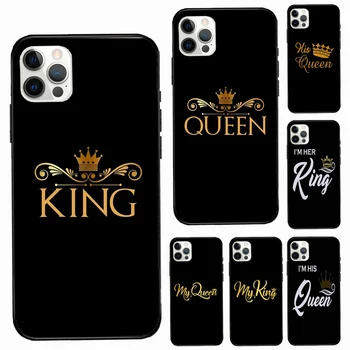 Karalius ir Karalienė Pora Mėgėjams Coque Telefono dėklas Skirtas iPhone 11 14 12 Pro Max 13 Pro XS MAX 6 7 8 Plius 5S SE 2020 X XR Dangtis