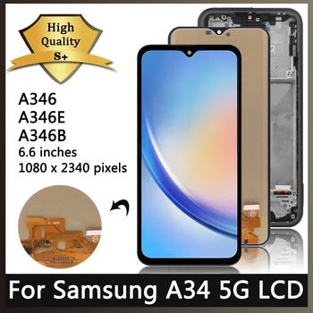 Geros Kokybės Samsung A34 5G A346B LCD Ekranas Jutiklinis Ekranas skaitmeninis keitiklis Samsung A346E A346U LCD atsarginės Dalys