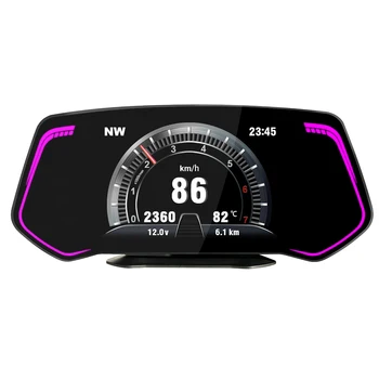 1pc OBD2+GPS HUD Indikatorius Automobilinis Skaitmeninis Head Up Display Spidometras Turbo RPM Signalo Temp Universaliųjų Automobilių Elektronikos Priedai