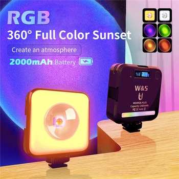 Mini RGB Karšto Įkrovos Užpildyti Saulėlydžio Šviesos Lempos Fotografijos LED Nešiojamų Atmosfera Grožio Mobiliojo ryšio Fotoaparatą Kišenėje Reguliuojamas Tiktok