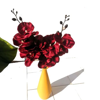 1pcs 38cm Juodos Raudonos Spalvos Dirbtinių Drugelių Orchidėja Netikrą Phalaenopsis Silicio PVC Nekilnojamojo Touch Vestuvių Namų Puošybai