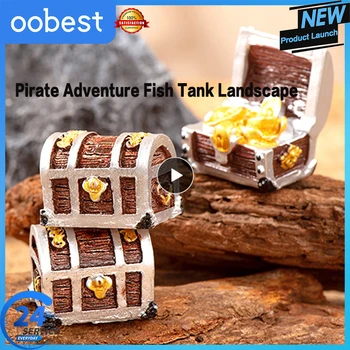 Piratų Nuotykių Žuvų Bakas Kraštovaizdžio Lobių Skrynią Nostalgiškas Miniatiūriniai Žaislai Mini Aquascaping Akvariumas Papuošalai Namų Puošybai