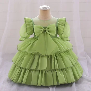 Gėlių Mergaitės Suknelė Kūdikio Gimtadienio Tiulio Žalios Spalvos Lankas Princesė Vestuvių Suknelė Vaikų, Šalies Naujagimių Bamblys Kūdikių Drabužiai Vestidos