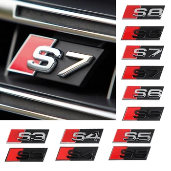 3D S3 S4 S5 S6 S7 S8 Ženklelis Automobilio Priekinės Grotelės Emblema Auto Reikmenys Audi A1 A2 A3 A4 A5 A6 A7 A8 8P B6 B7 B8 C5 C6 C7 audi Q5 Q7